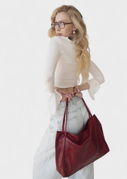 Dina - Läderhandväska Tote Bag